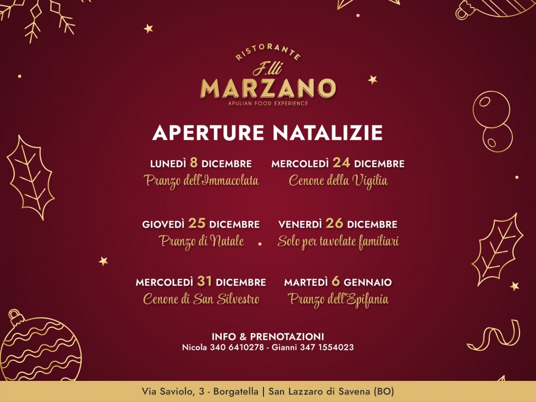 Aperture Natalizie 2025